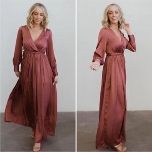 Baltic Born Jenna Wrap Maxi Dress. Dark Mauve